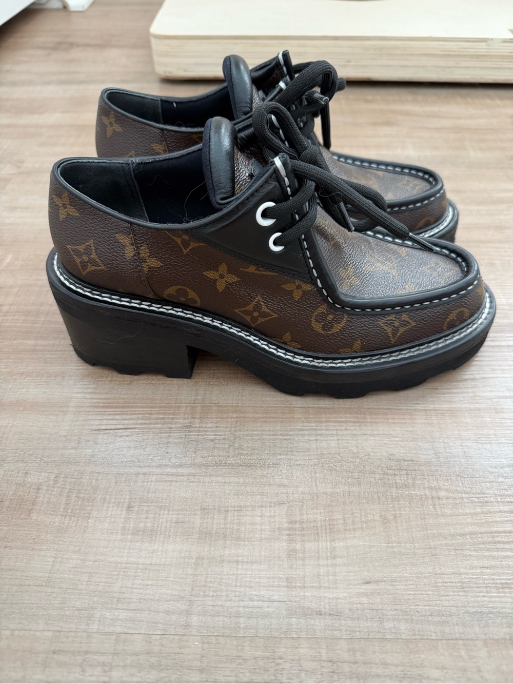 Louis Vuitton Monogram Platform Lace-Up Shoes